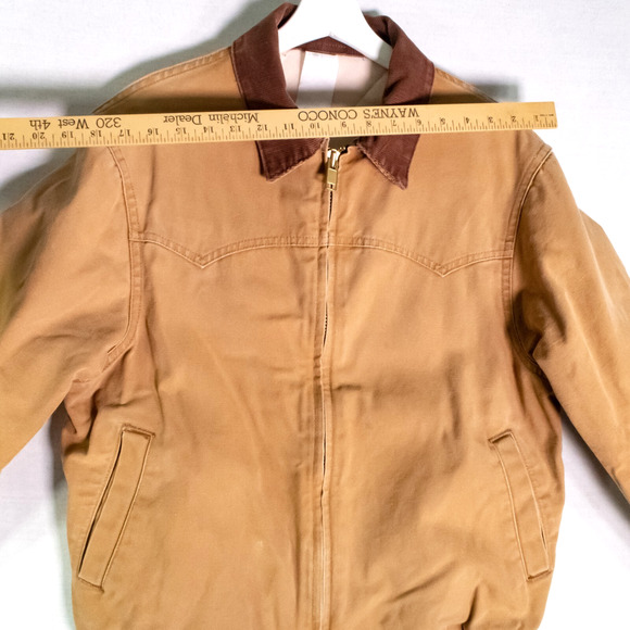 Muleskin By Carhartt Workwear Jacket Beige Men's Size M 100% Cotton Canvas - Picture 12 of 15